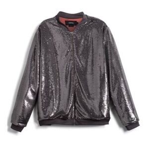 GSTQ Sequin Bomber Jacket, NWT, S